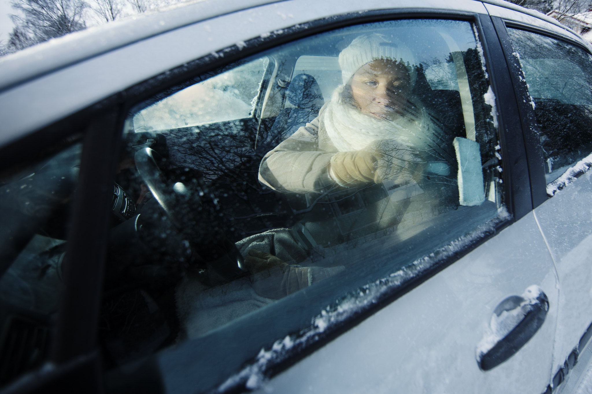 Pakkanen, auto, jää, ikkunat