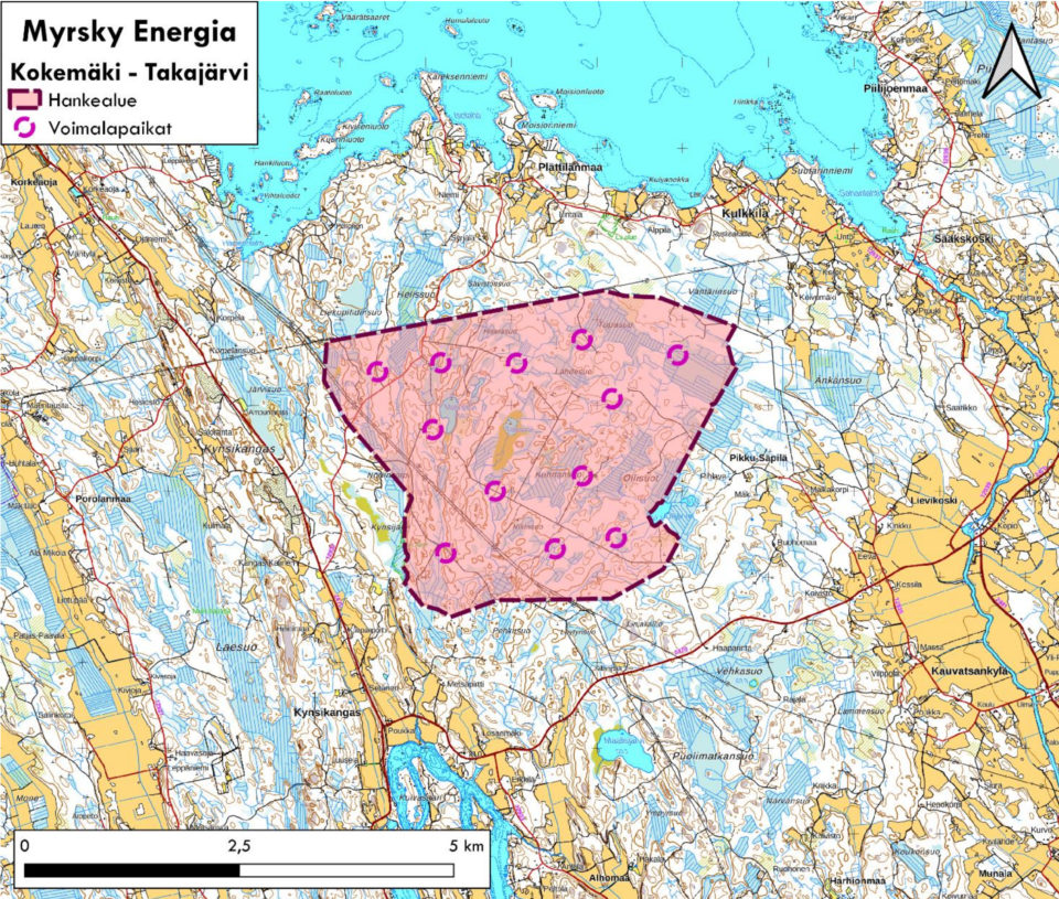 Kokemäki, Takajärvi, tuulivoimapuisto