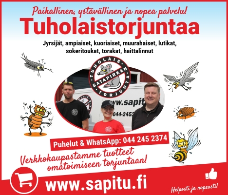 Mainos: Satapirkan Tuholaistorjunta